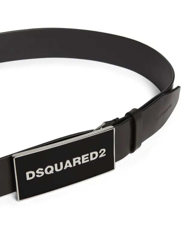 dsquared2 ロゴ ブラックレザーベルト DSQUARED2 ロゴプレート レザーベルト | ブラック | FARFETCH JP