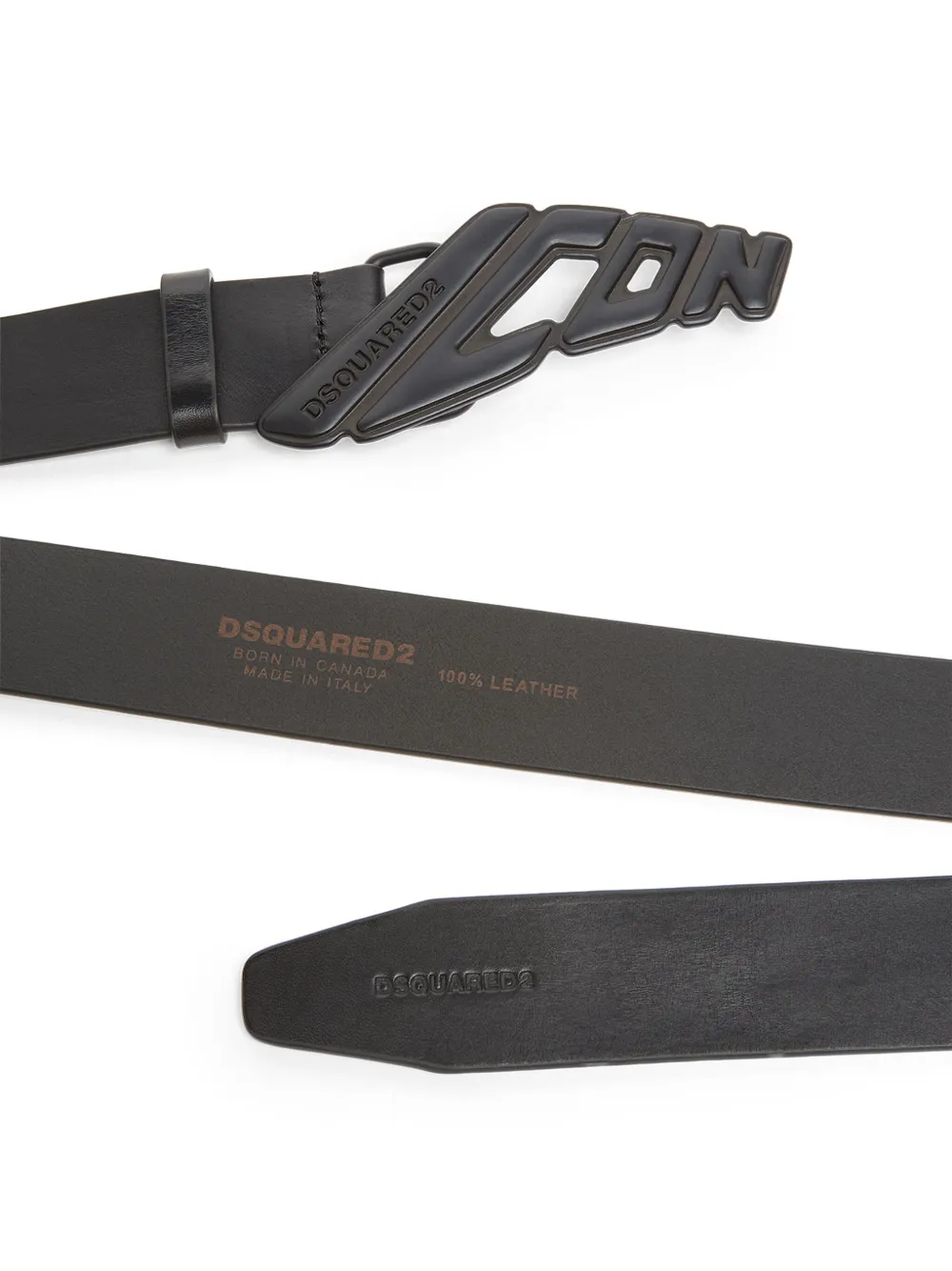 DSQUARED2 Icon New Generation riem met plakkaat - Zwart