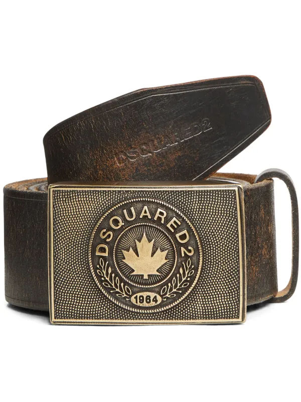 Dsquared2 レザー ベルト M ブラウン DSQUARED2 ロゴプレート レザーベルト | ブラウン | FARFETCH JP