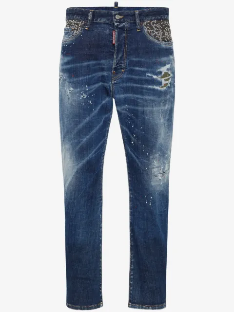 DSQUARED2 distressed straight-leg jeans