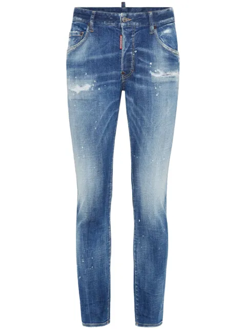 DSQUARED2 pantalones tapered con efecto envejecido