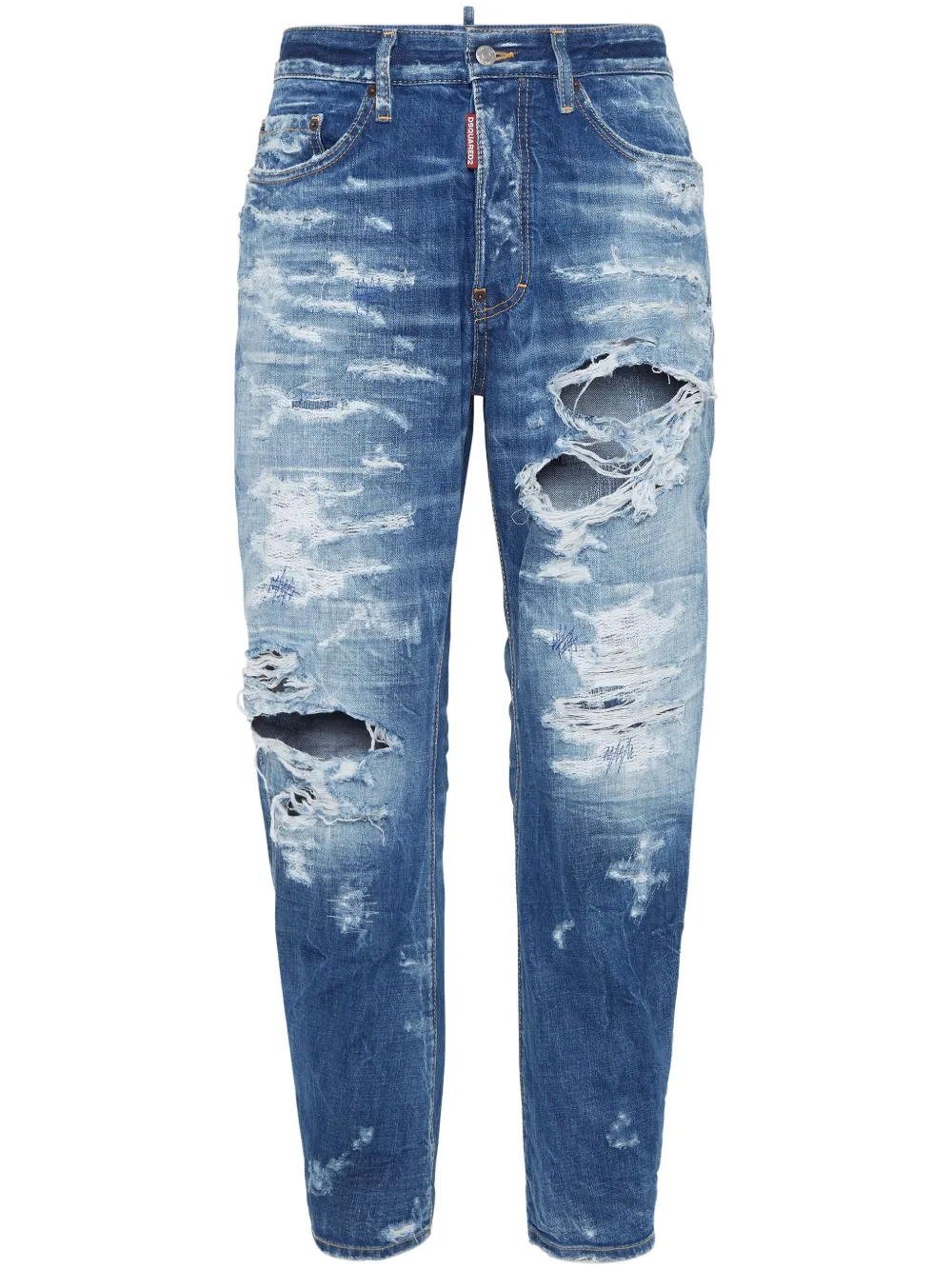 DSQUARED2 jean à effet usé droit | bleu | Image 1