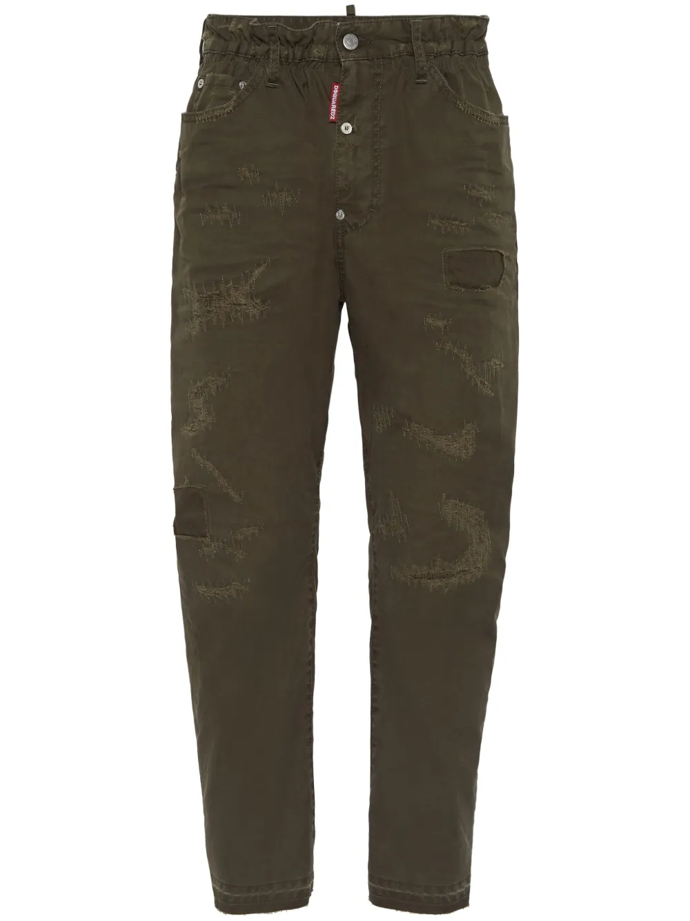 DSQUARED2 distress-effect trousers | Green | Image 1