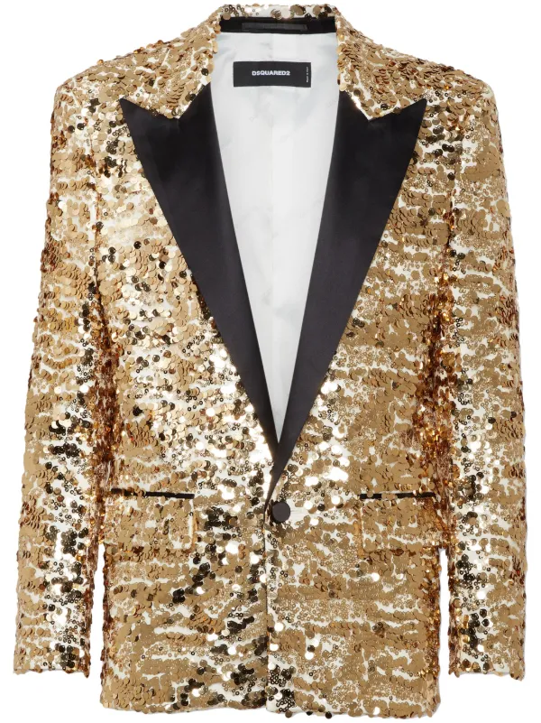 DSQUARED2 Giacca Da Sera Con Paillettes Oro FARFETCH IT