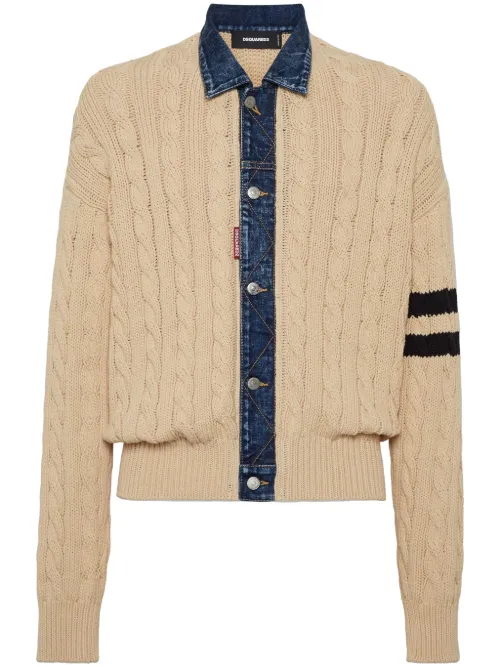Cardigan en maille torsadée - DSQUARED2 - Modalova