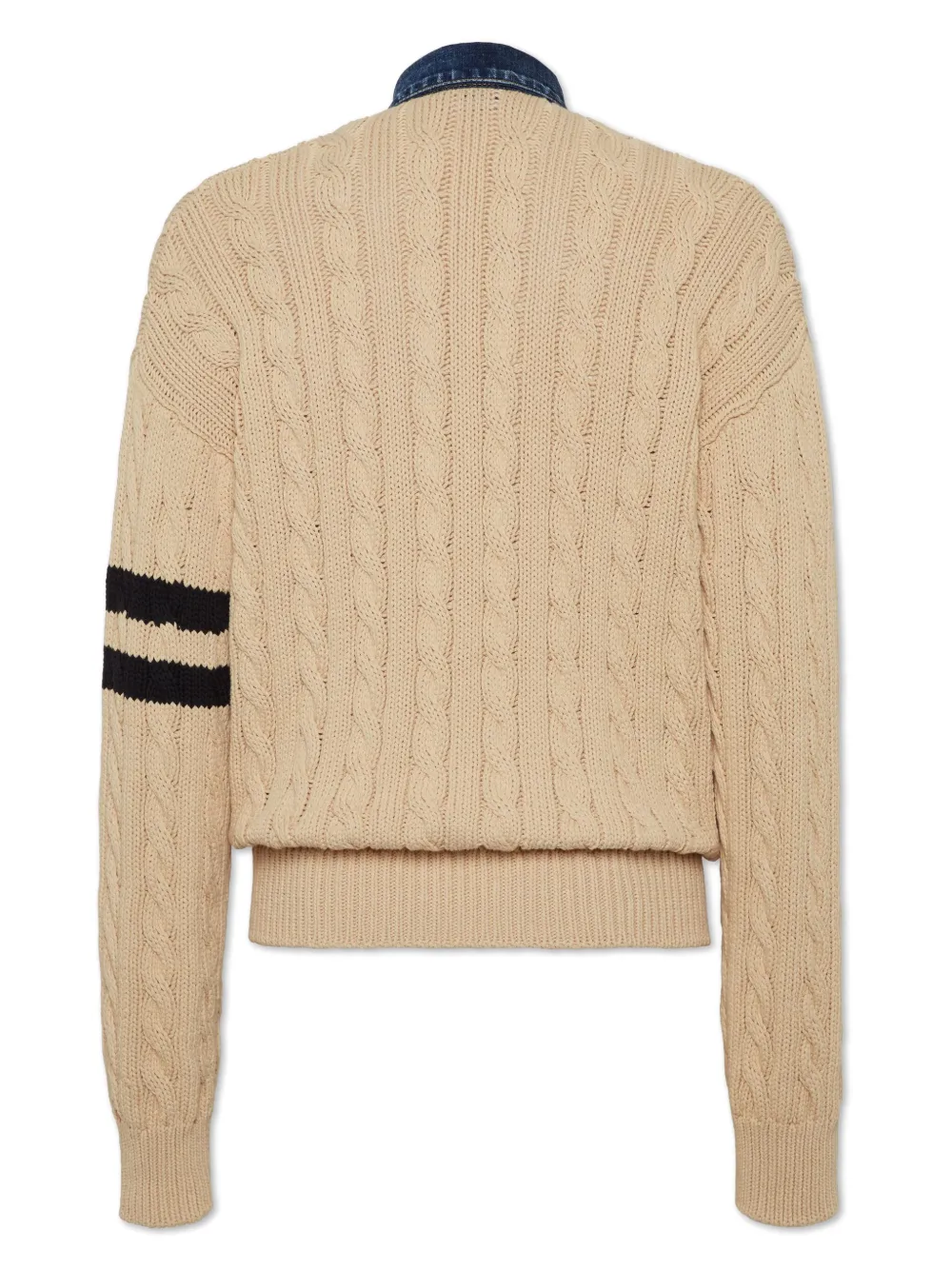 DSQUARED2 Kabelgebreid vest - Beige