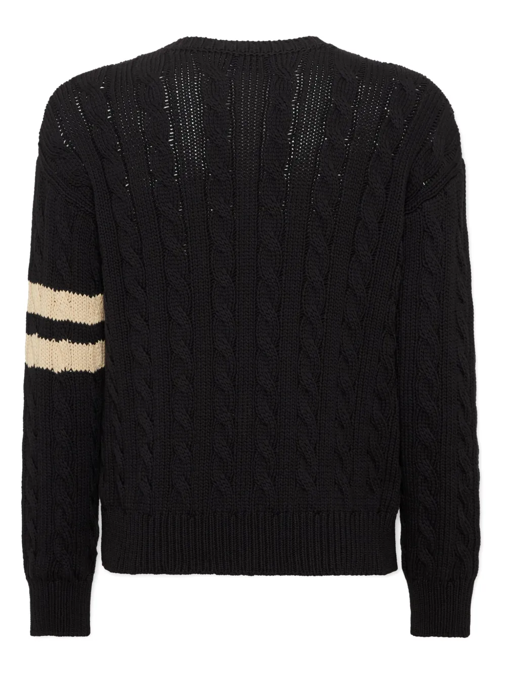 DSQUARED2 Kabelgebreide trui met zak - Zwart