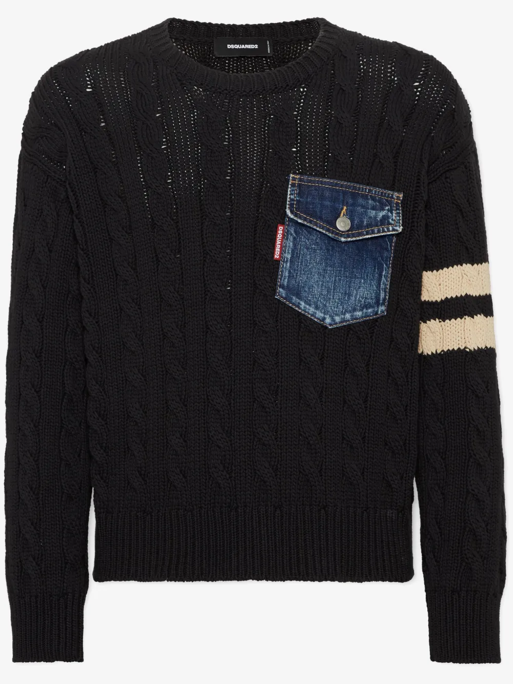 DSQUARED2 pull en maille torsadée | noir | Image 1