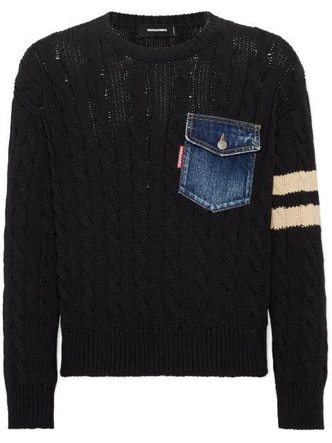 DSQUARED2 pull en maille torsadée