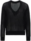 DSQUARED2 open-knit V-neck jumper - Black