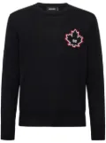 DSQUARED2 D2 Leaf-intarsia jumper - Black