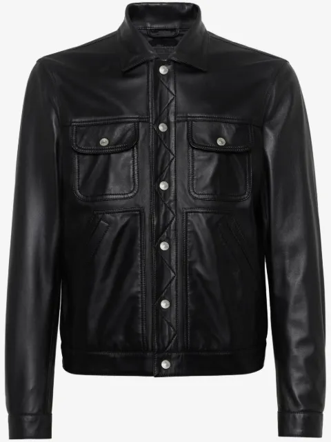 DSQUARED2 leather boxy Jeans jacket