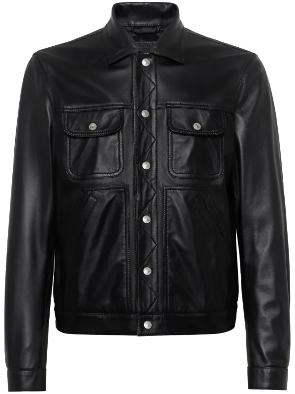 DSQUARED2 レザー ライダースジャケット | ブラック | FARFETCH JP