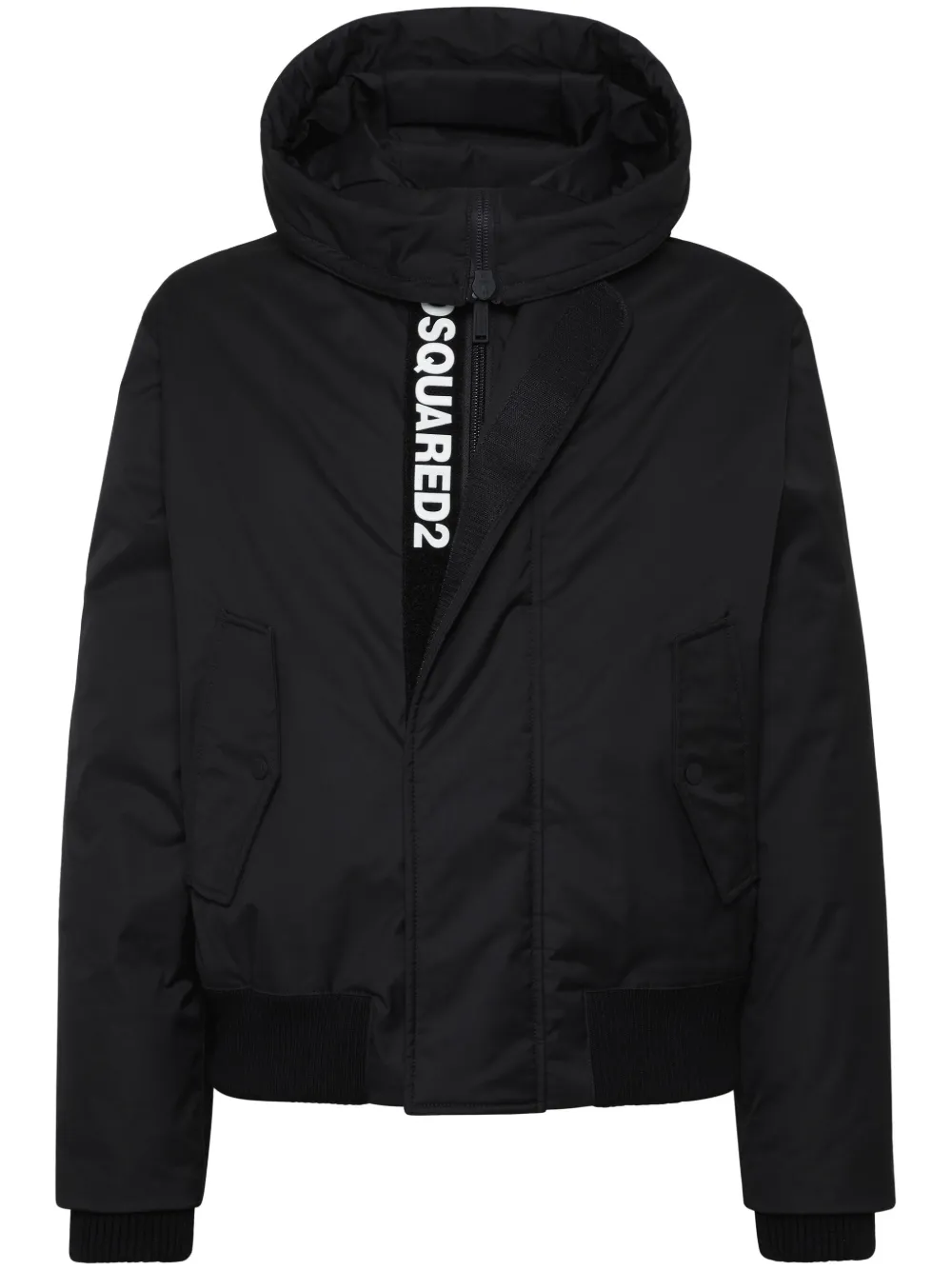 DSQUARED2 concealed logo-print padded jacket | Black | Image 1