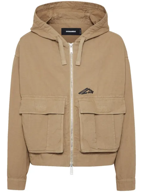 DSQUARED2 jakke med hætte og logotryk