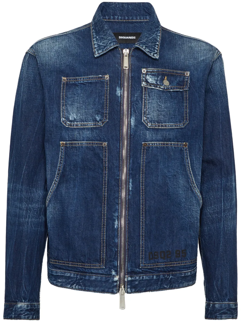 売れ筋がひ贈り物！ DSQUARED2 ジップアップ デニムジャケット | ブルー | FARFETCH JP ジャケット・アウター