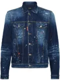 DSQUARED2 paint-splattered denim jacket - Blue