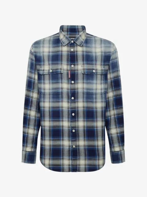 DSQUARED2 camisa con botones y estampado de cuadros