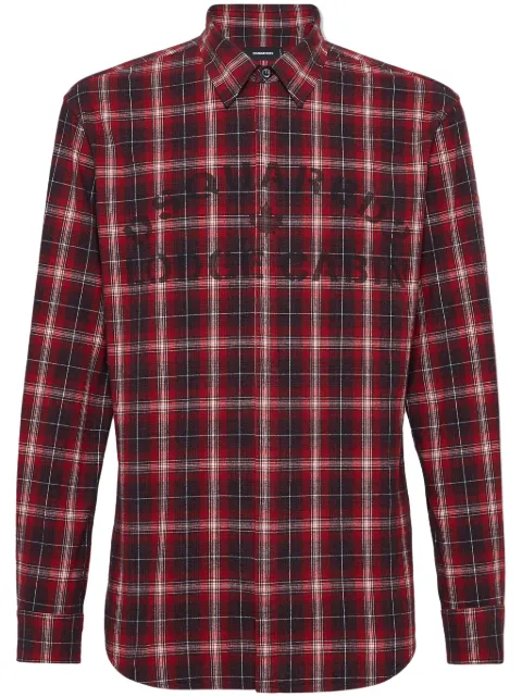 DSQUARED2 camisa con botones y estampado de cuadros