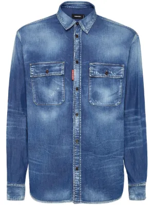 DSQUARED2 デニムシャツ 50 メンズ DSQUARED2 ディースクエアード デニムシャツ FASHION WESTERN