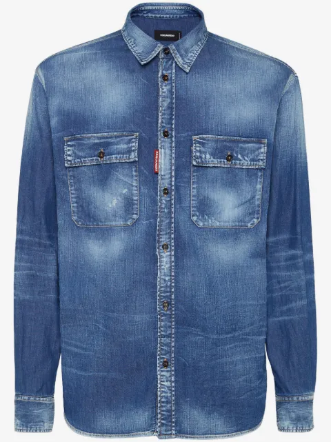 DSQUARED2 dark-wash denim shirt