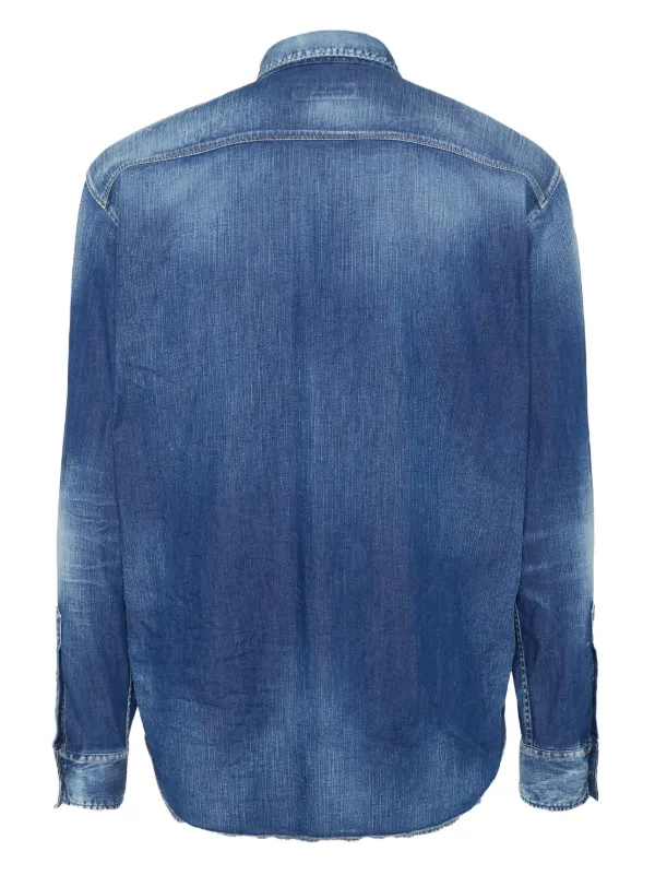 DSQUARED2 ダークウォッシュ デニムシャツ | ブルー | FARFETCH JP
