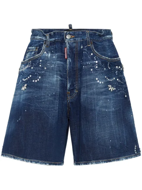 DSQUARED2 rhinestone-embellished denim shorts