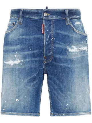 パンツ DSQUARED2 printed cotton Bermuda shorts DSQUARED2 stretch-cotton Denim Shorts | Blue | FARFETCH