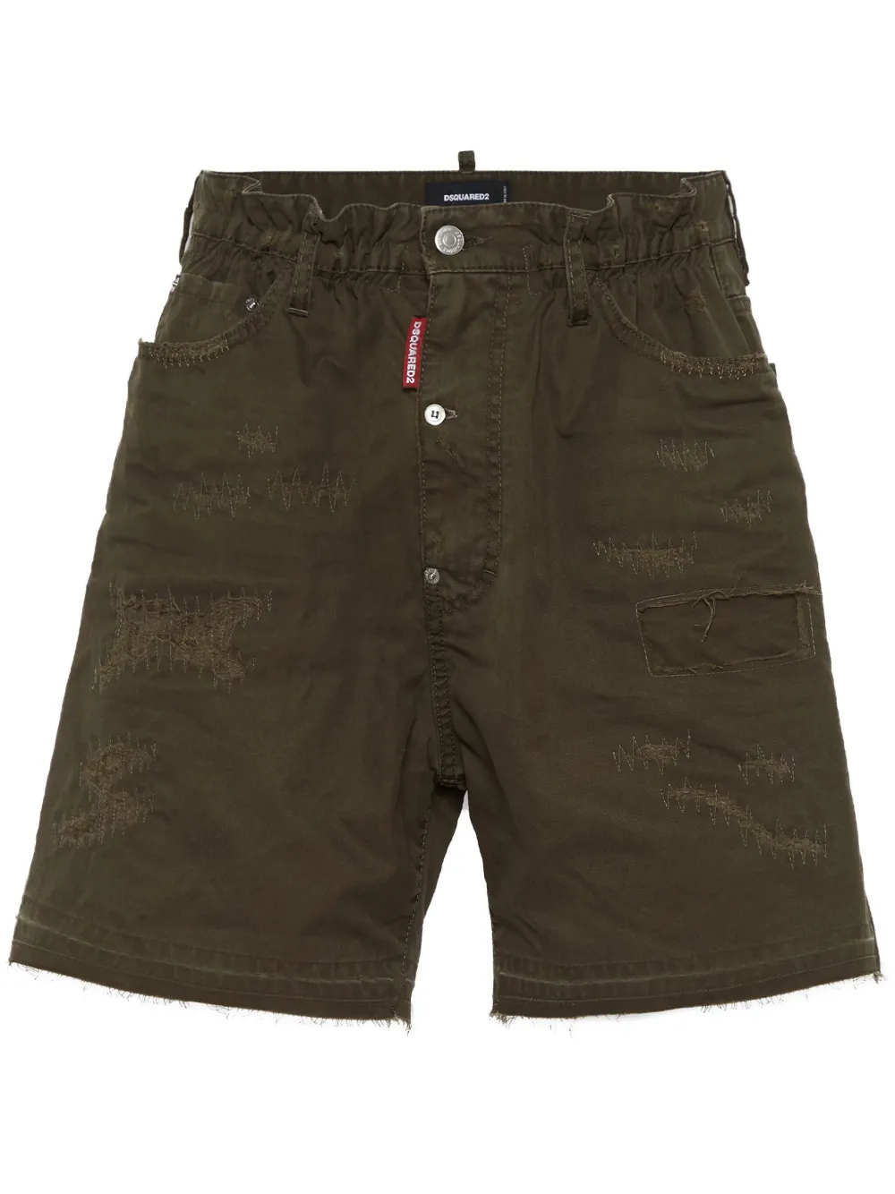 DSQUARED2 stitched cotton shorts | Green | Image 1