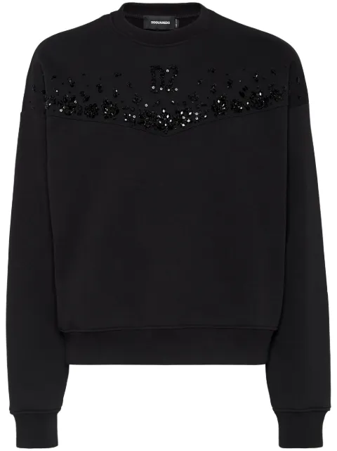 DSQUARED2 sudadera bordada con lentejuelas