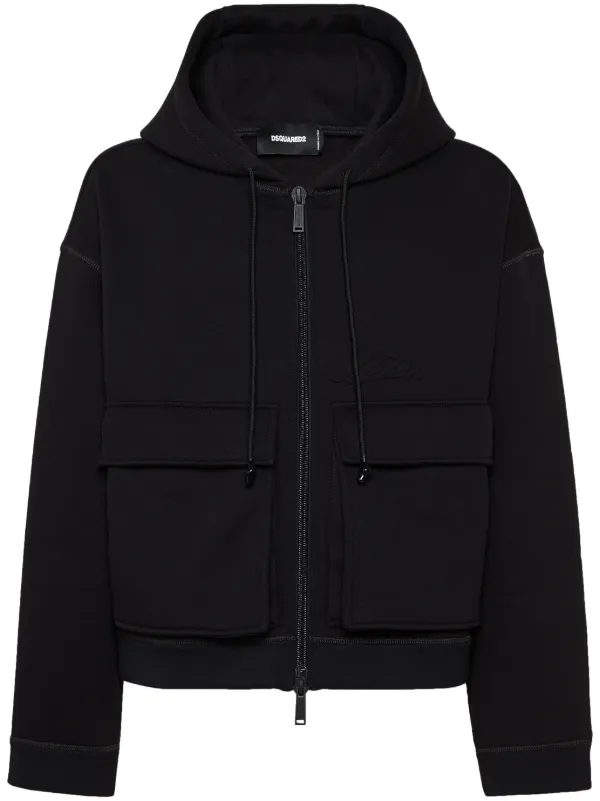 u*2様 DSQUARED2 ICON ブラックパーカー M DSQUARED2 ICON ディースクエアード メンズ パーカー プル