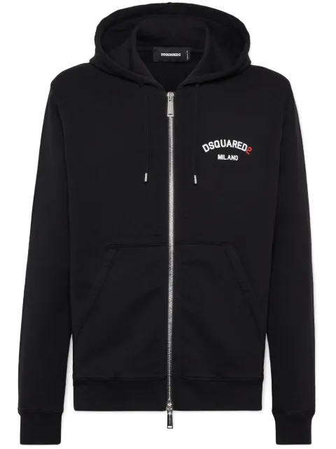 DSQUARED2 logo-print zip-up hoodie