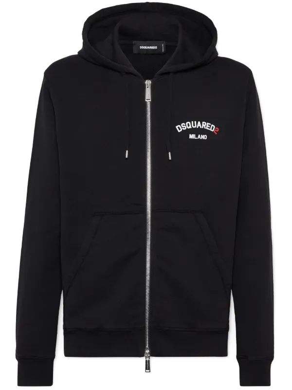 DSQUARED2 ジップアップ パーカー | ブラック | FARFETCH JP