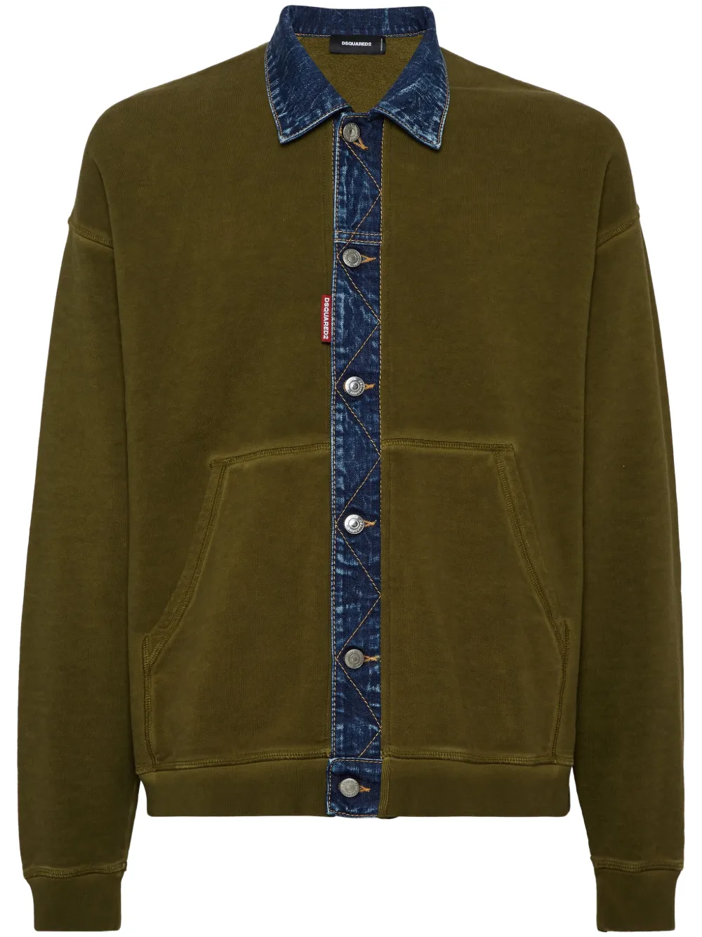 DSQUARED2 Sweatshirt mit Knopfleiste | Grün | Image 1