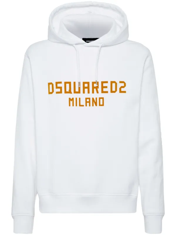 DSQUARED2 ホワイト フード付き パーカー DSQUARED2 ロゴ パーカー | ホワイト | FARFETCH JP