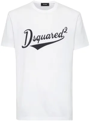 DSQUARED2 Ibra-print Cotton T-shirt | White | FARFETCH AO