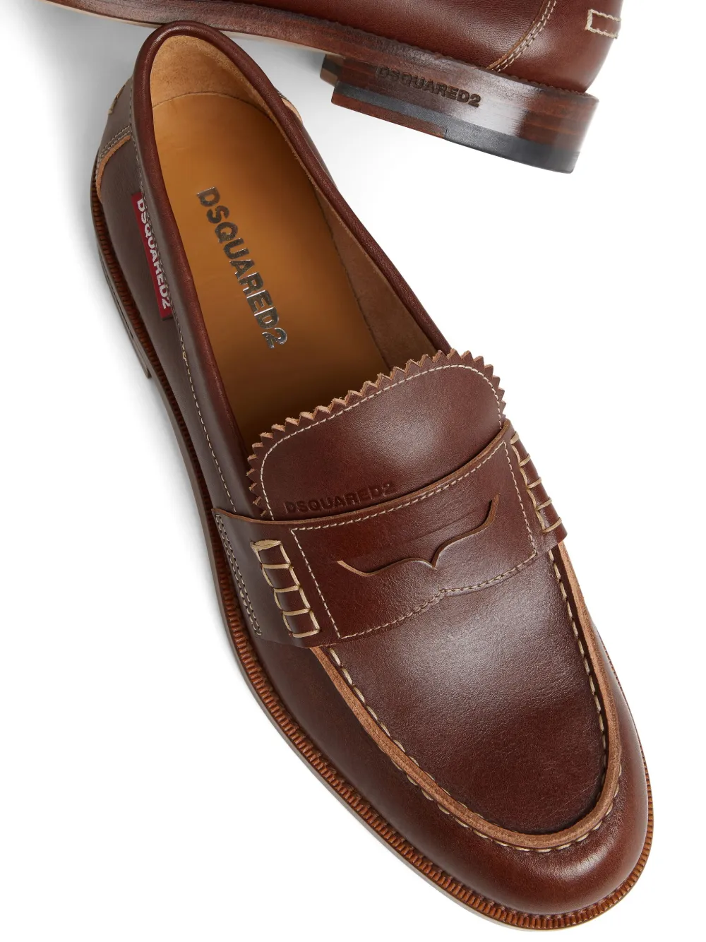 DSQUARED2 leather loafers Brown