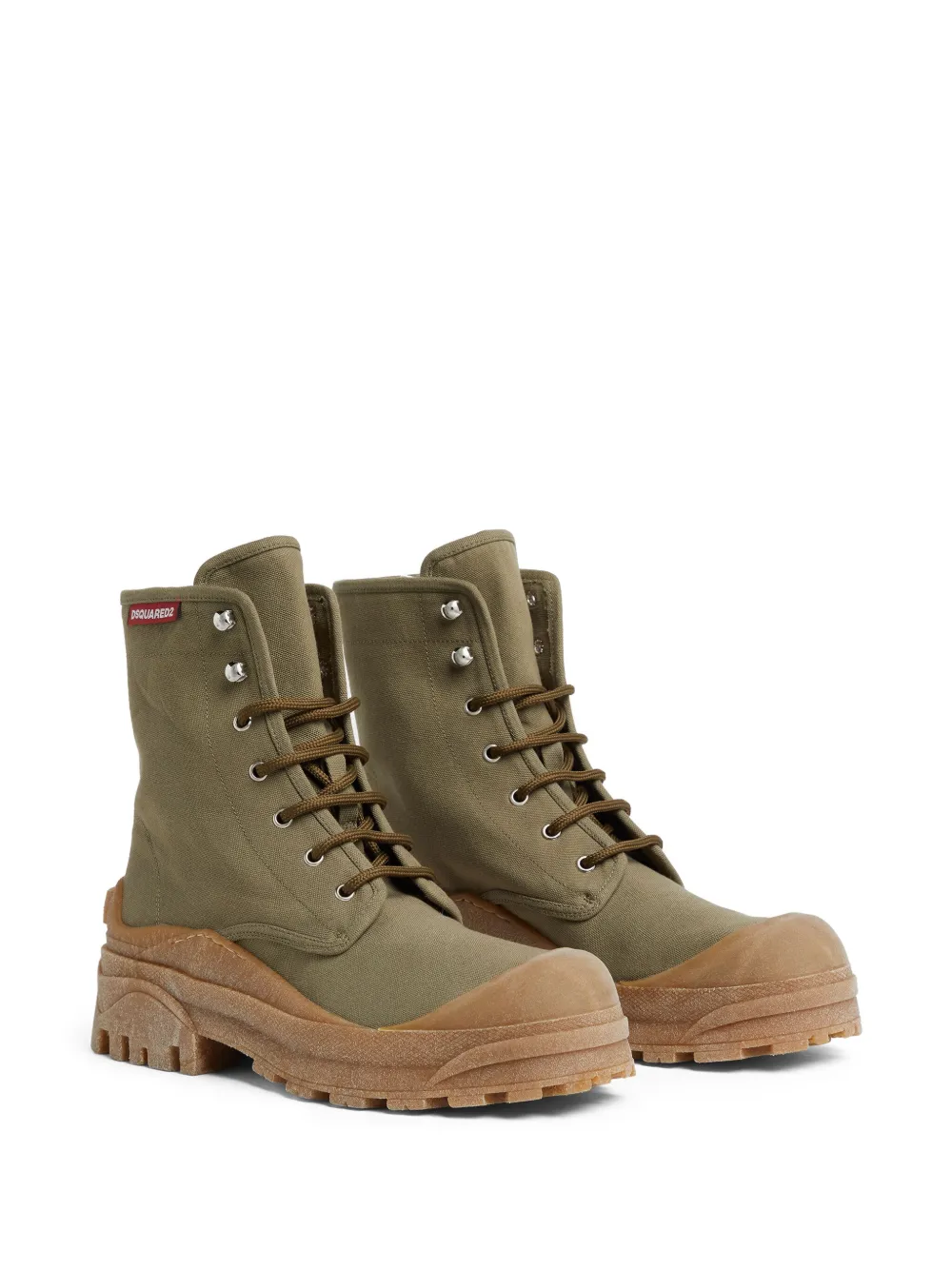 DSQUARED2 Canvas enkellaarzen - Groen