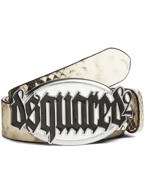 DSQUARED2 logo-buckle leather belt