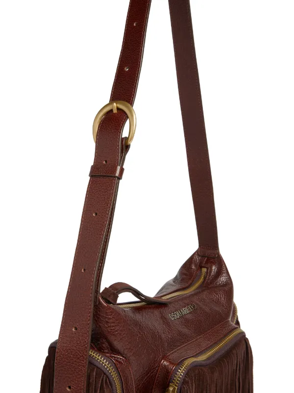 DSQUARED2 レザーショルダーバッグ | ブラウン | FARFETCH JP