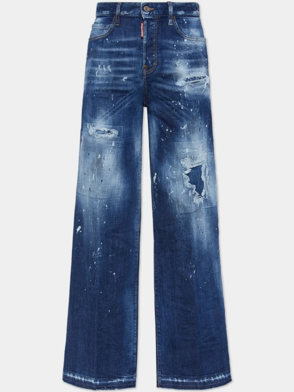 Dsquared2 Panelled Wide-leg Jeans In Blue