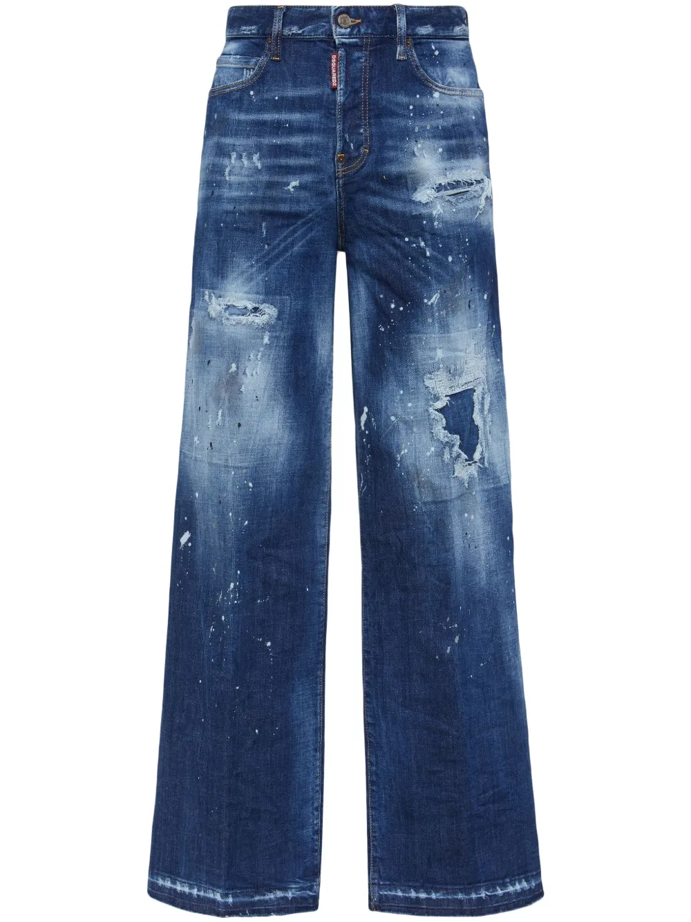 DSQUARED2 Gerafelde jeans met wijde pijpen Blauw