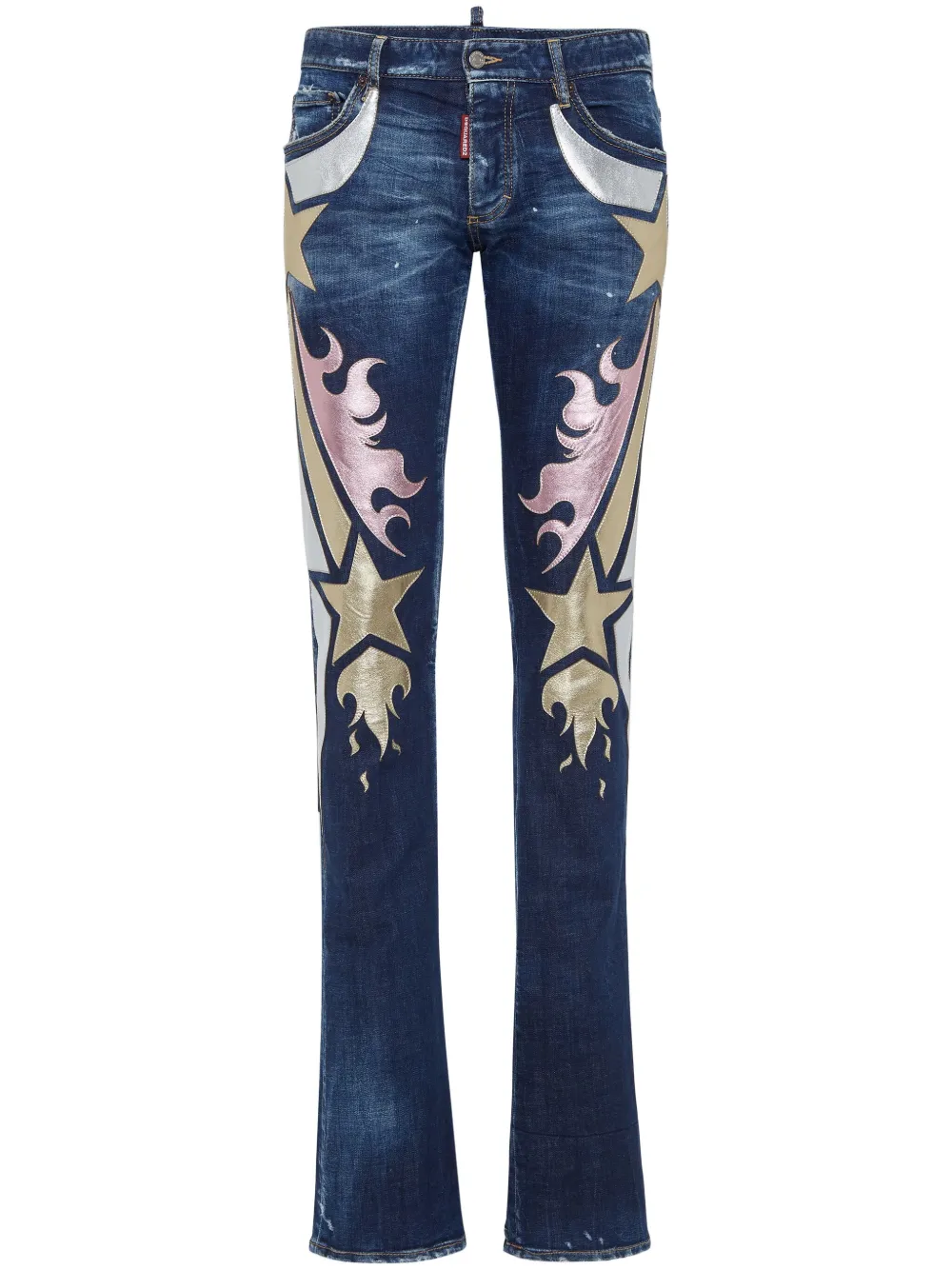 DSQUARED2 metallic-detailing flared jeans | Blue | Image 1