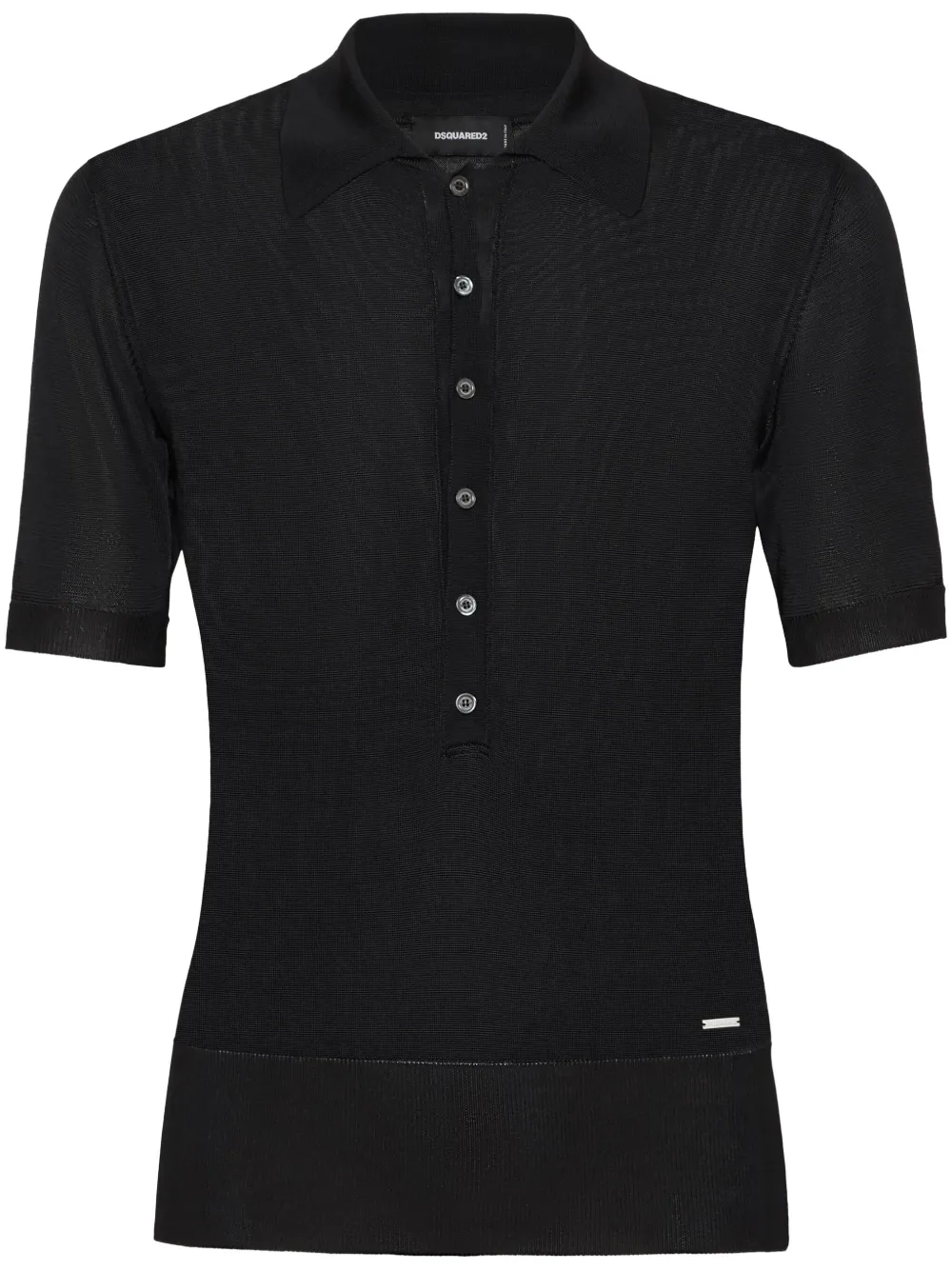 DSQUARED2 playera tipo polo con placa del logo | negro | Image 1