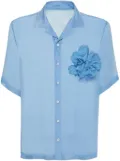 DSQUARED2 floral-detailing shirt - 474 Dusty Baby Blue