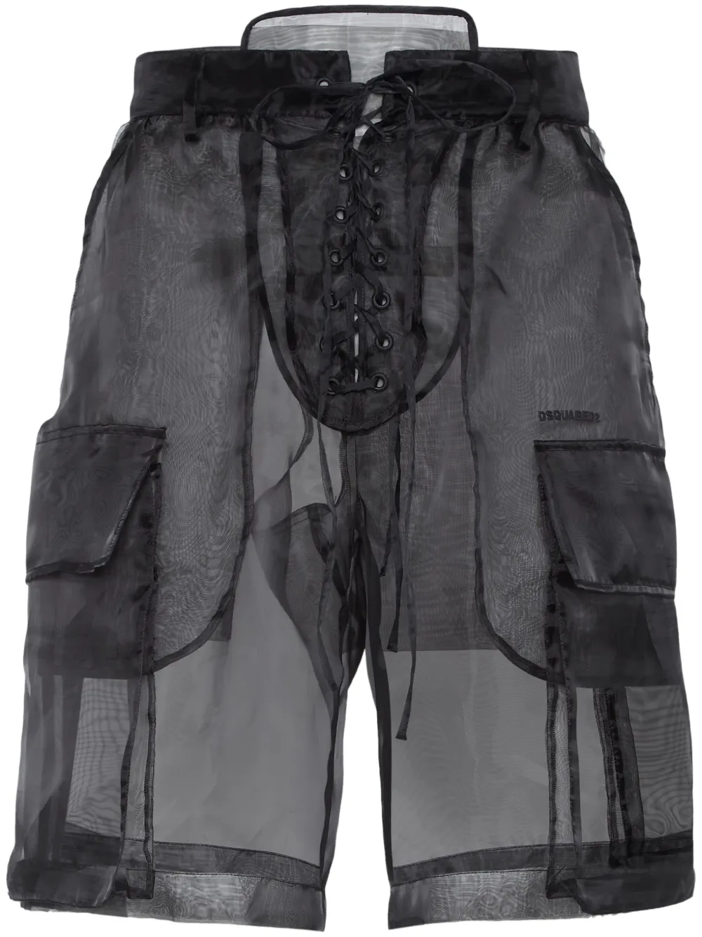 DSQUARED2 semi-sheer cargo shorts | Black | Image 1