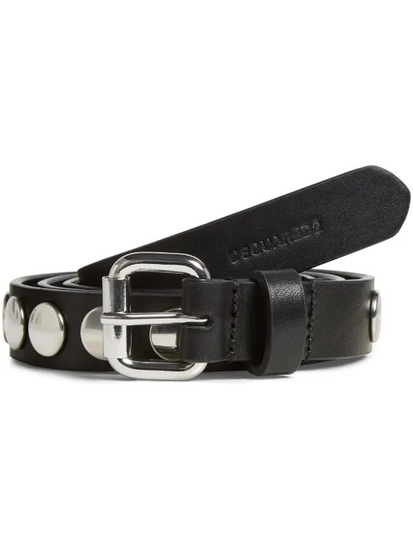DSQUARED2 スタッズトリム レザーベルト | ブラック | FARFETCH JP