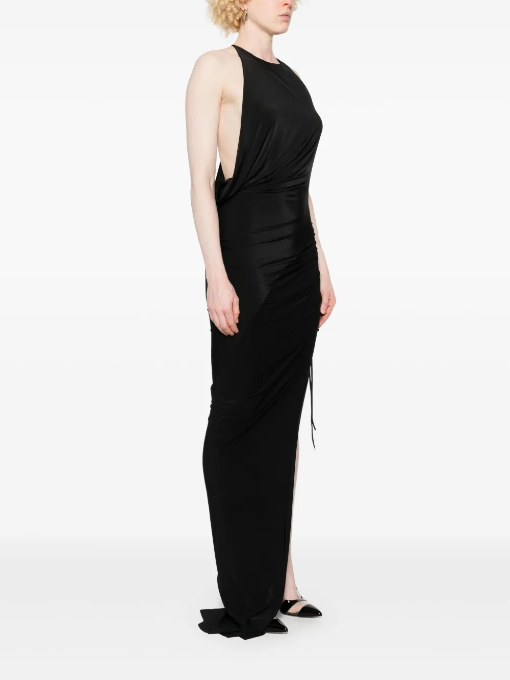 Atu Body Couture x Rue Ra asymmetrische maxi-dress Zwart