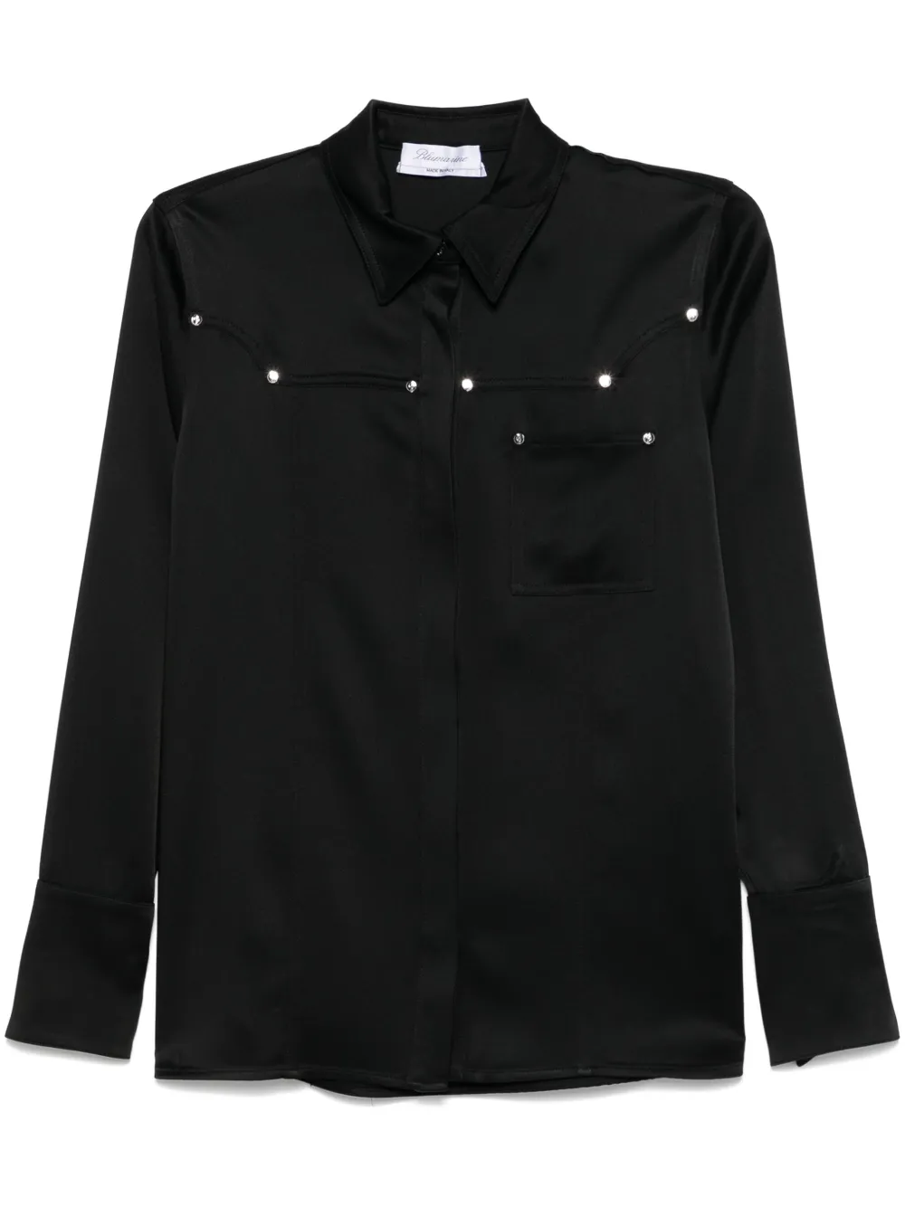 Blumarine satin shirt - Black