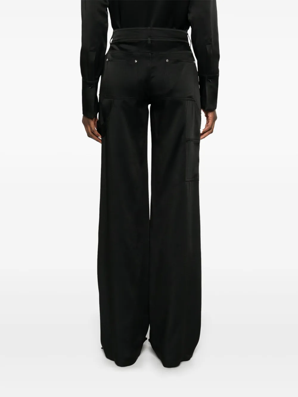 Blumarine Satin Trousers In Black